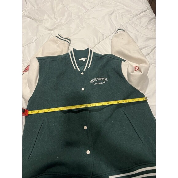 Rare Pacsun Green Pacific Sunwear Varsity Jacket Mens M-L Barely Worn button - Picture 6 of 6